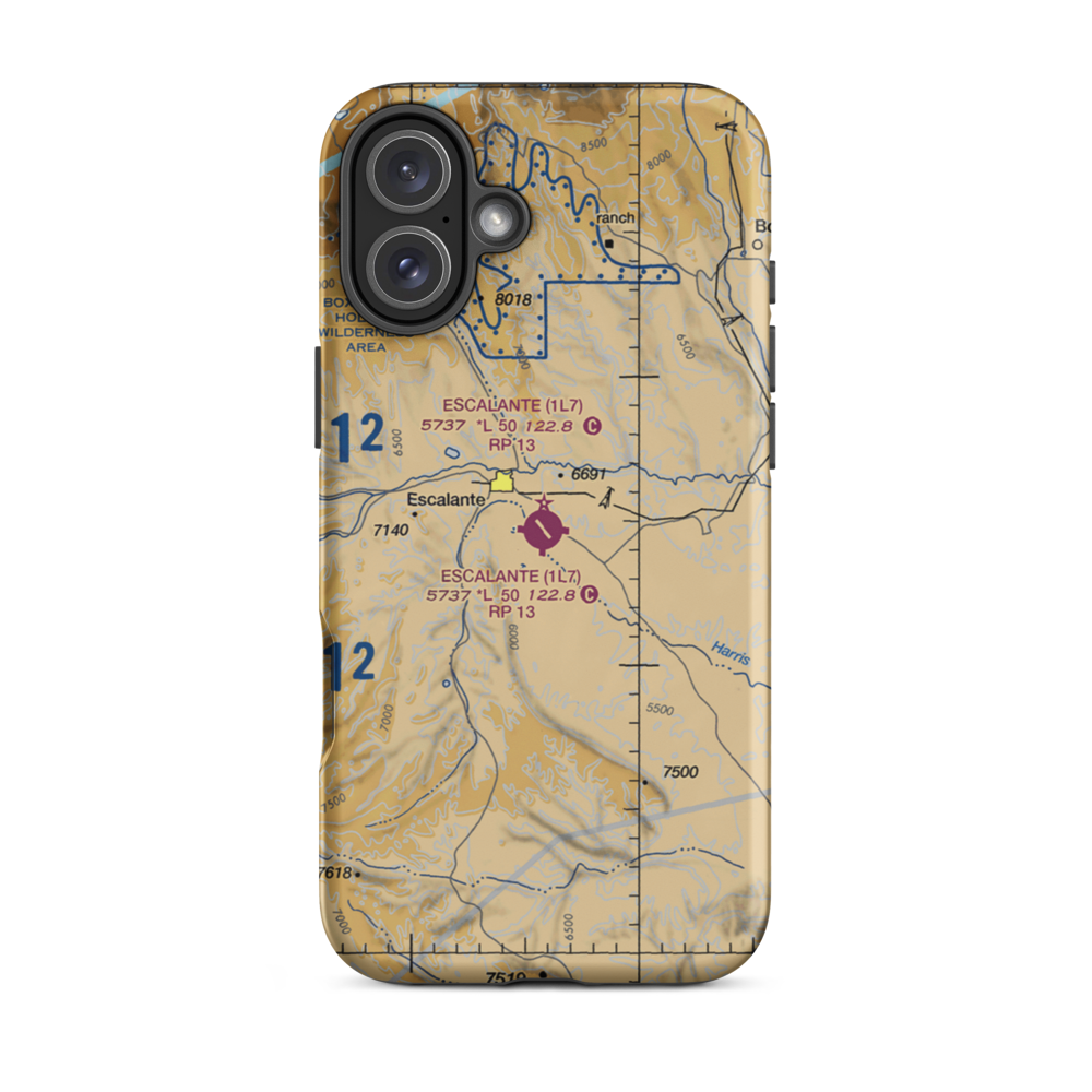 Escalante Municipal Airport (1L7) VFR Sectional  Tough iPhone Case iPhone 16 Plus model shown