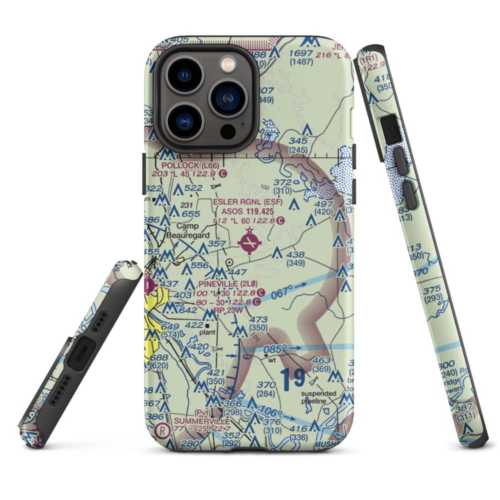 Esler Regional Airport (ESF) VFR Sectional  Tough iPhone Case iPhone 13 Pro Max model shown