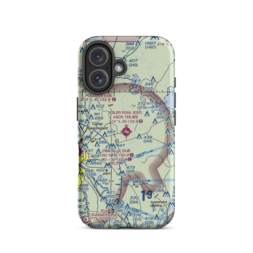 Esler Regional Airport (ESF) VFR Sectional  Tough iPhone Case iPhone 16 model shown