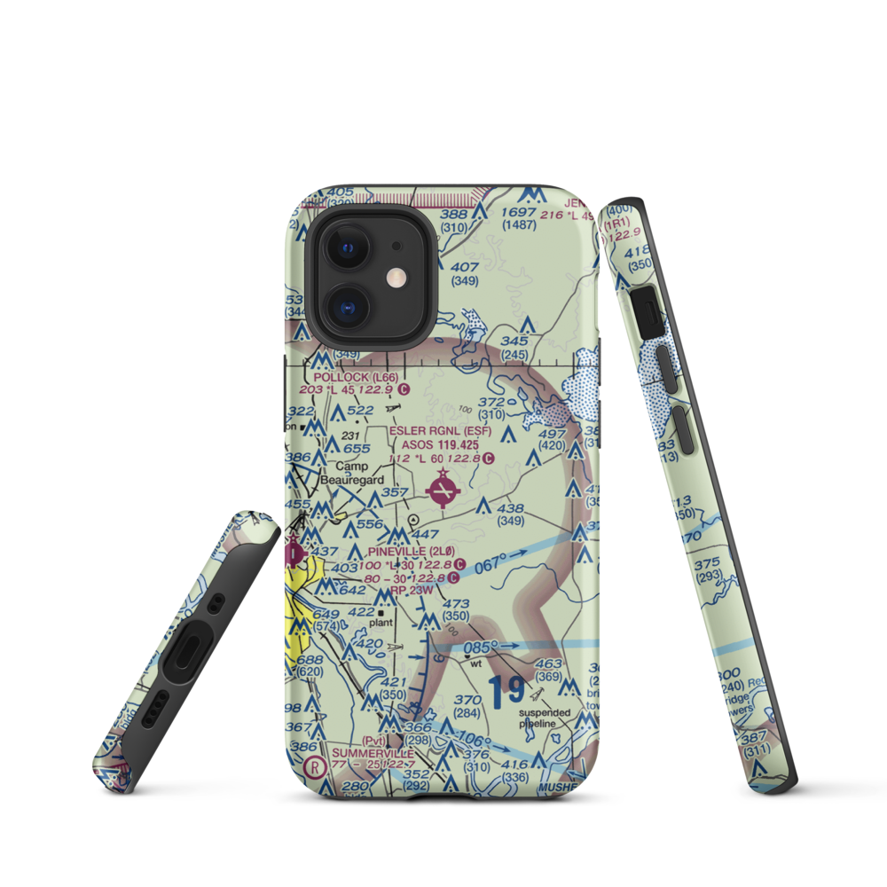 Esler Regional Airport (ESF) VFR Sectional  Tough iPhone Case iPhone 12 mini model shown