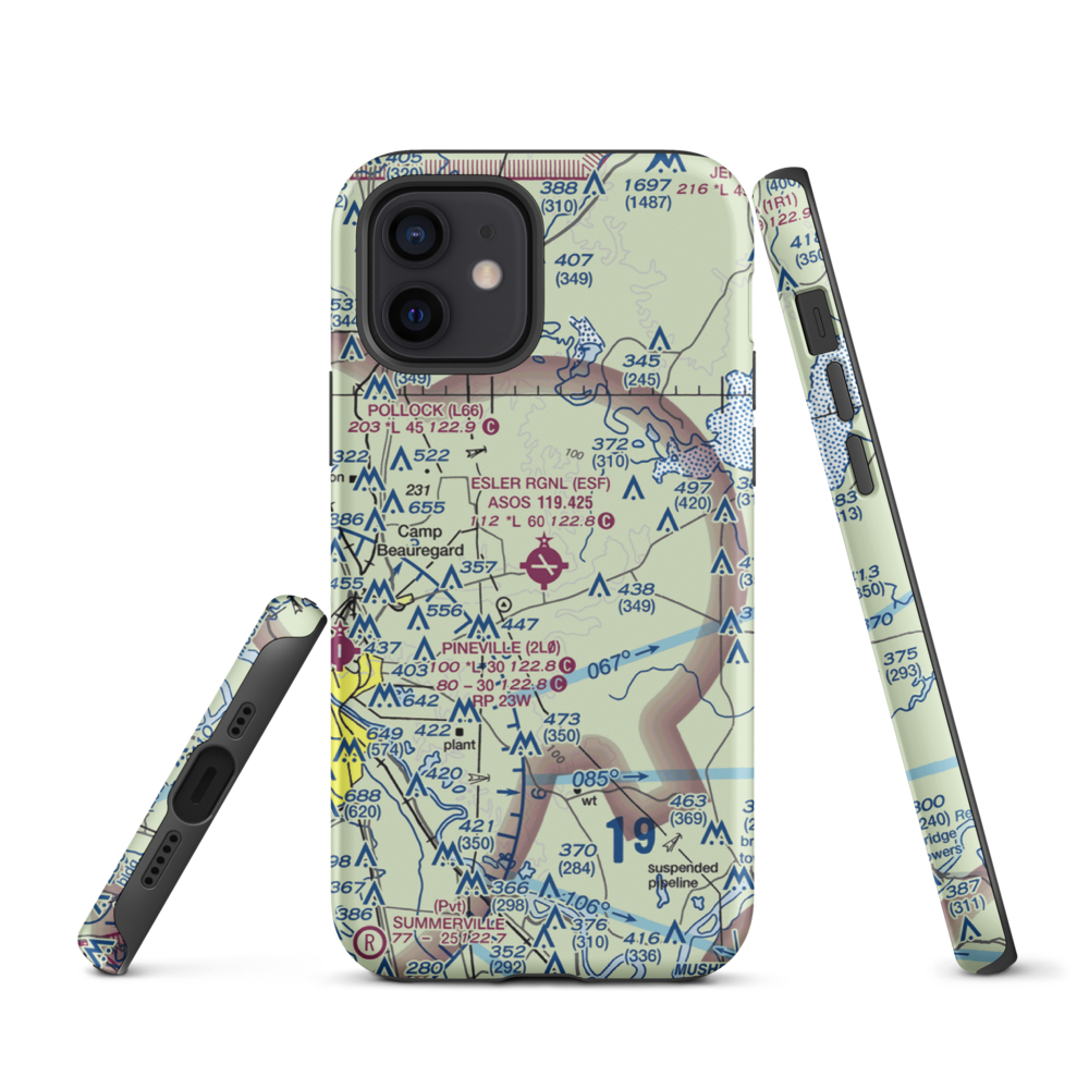 Esler Regional Airport (ESF) VFR Sectional  Tough iPhone Case iPhone 12 model shown