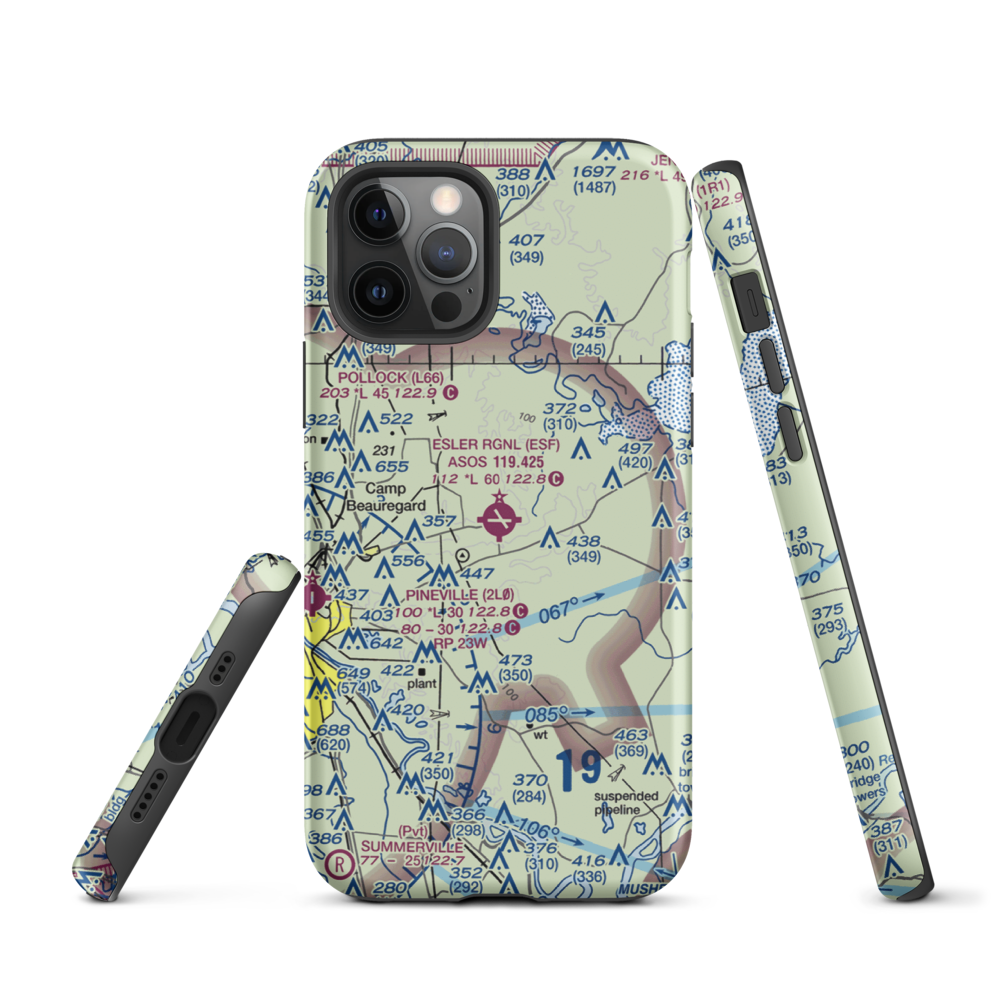 Esler Regional Airport (ESF) VFR Sectional  Tough iPhone Case iPhone 12 Pro model shown