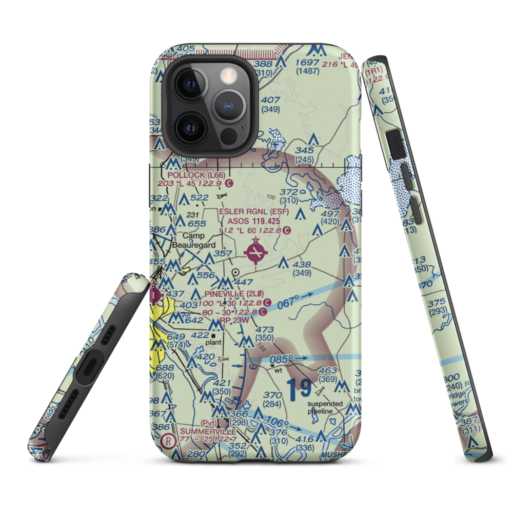 Esler Regional Airport (ESF) VFR Sectional  Tough iPhone Case iPhone 12 Pro Max model shown
