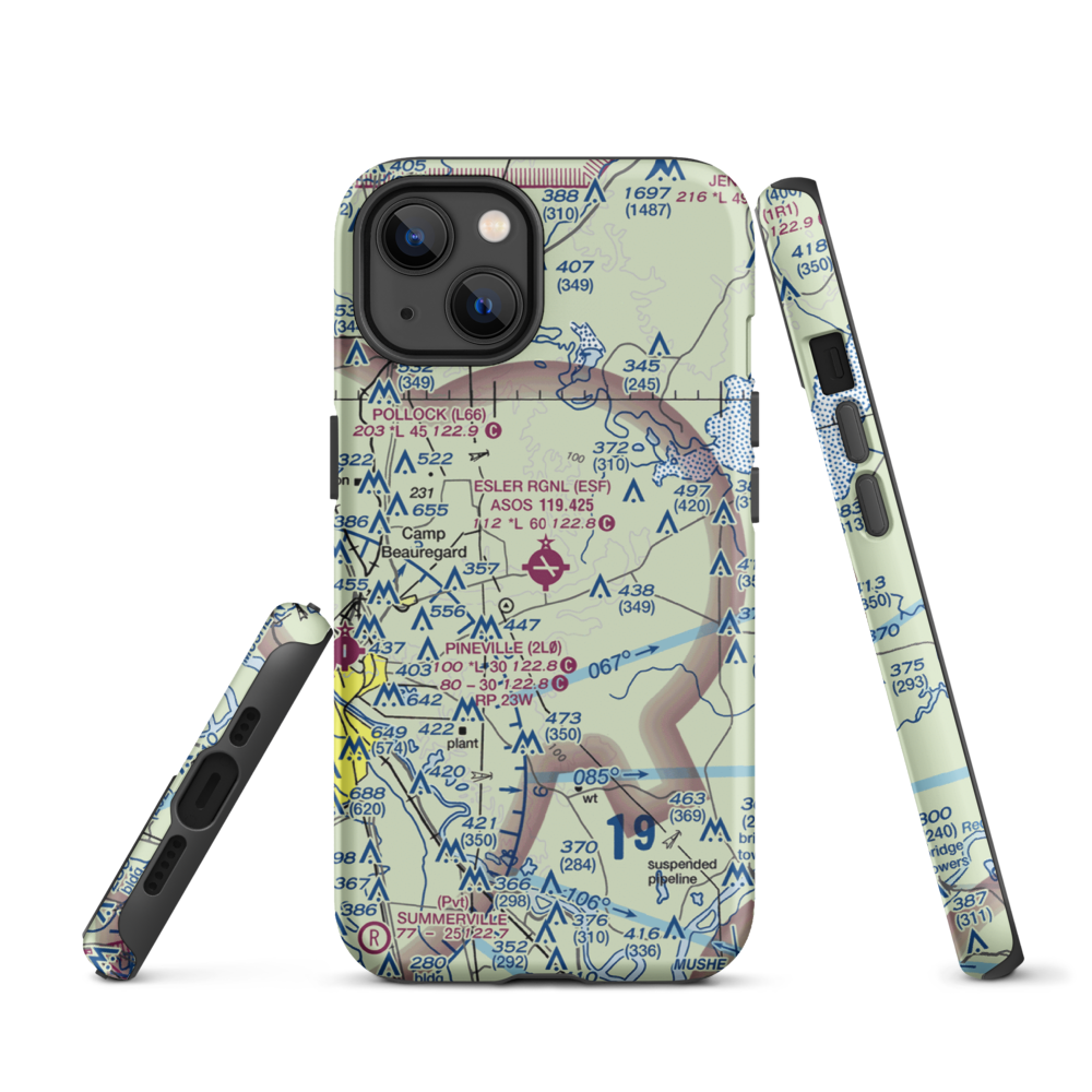 Esler Regional Airport (ESF) VFR Sectional  Tough iPhone Case iPhone 13 model shown