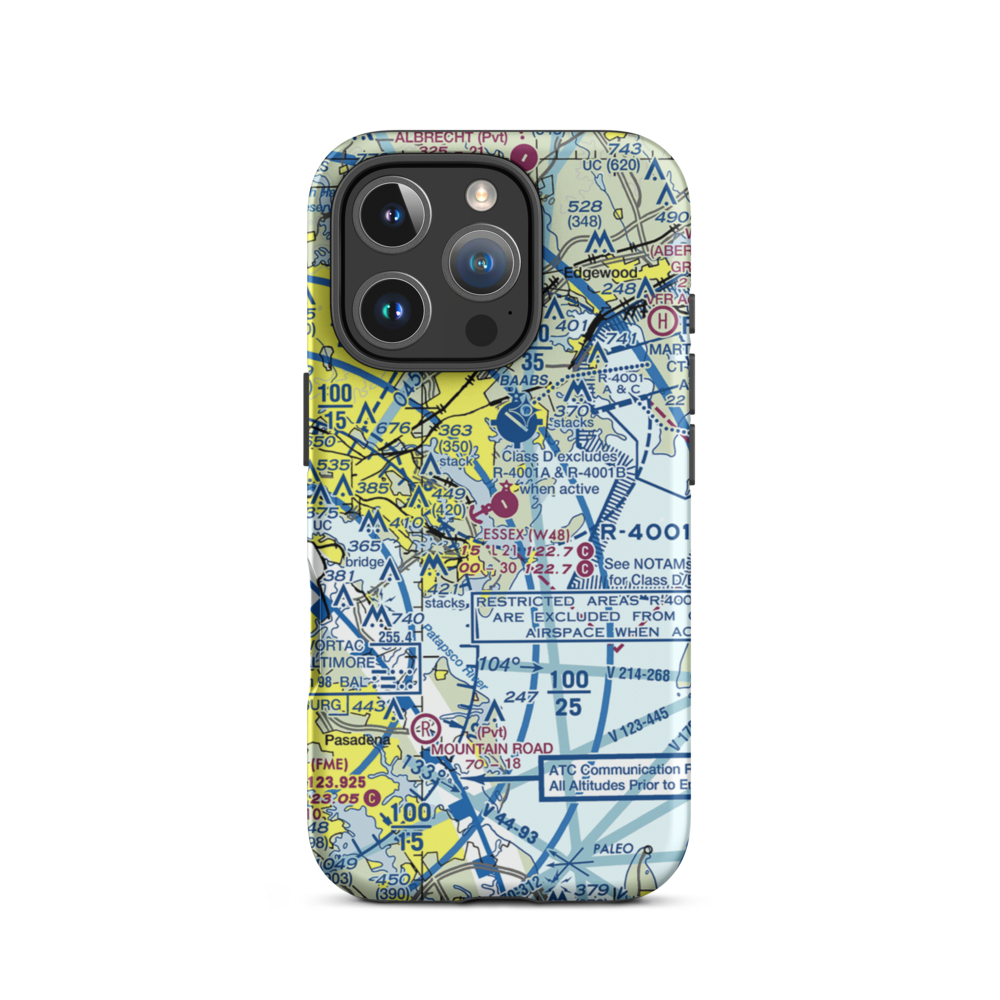 Essex Skypark Airport (W48) VFR Sectional  Tough iPhone Case iPhone 16 Pro model shown