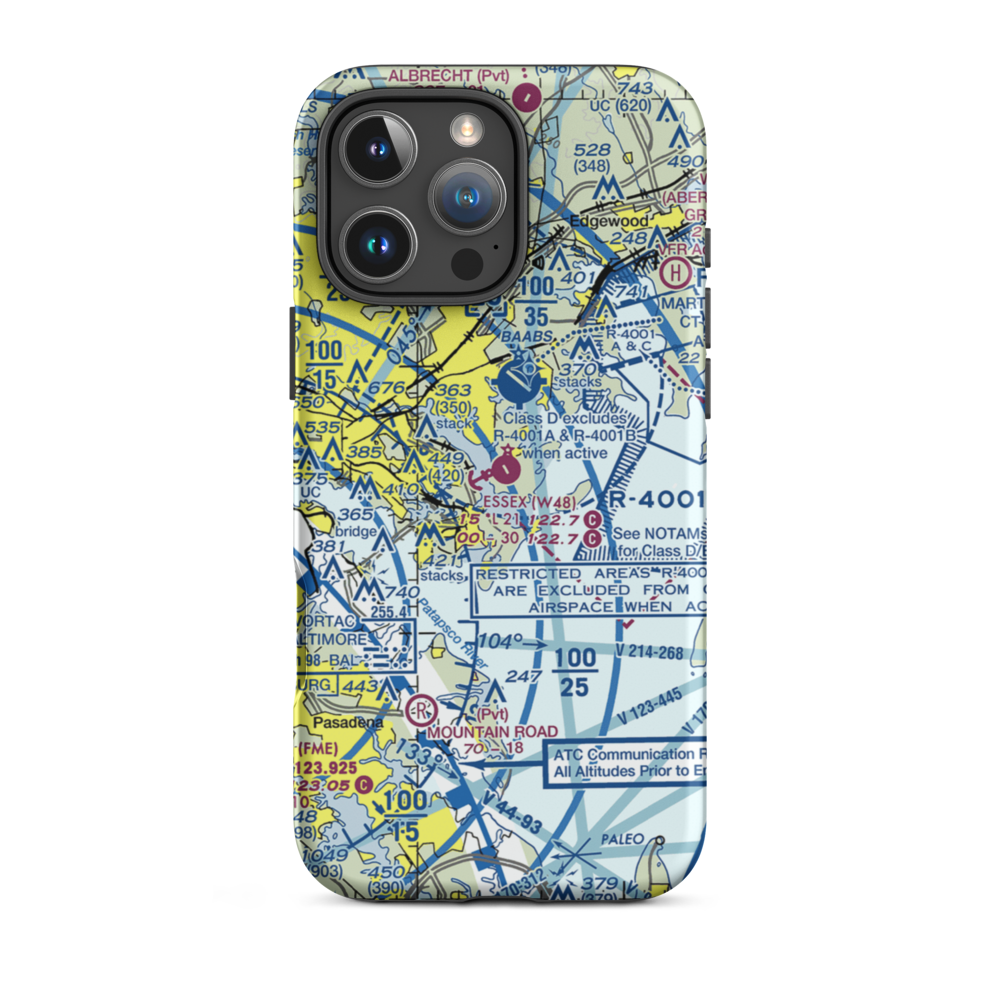 Essex Skypark Airport (W48) VFR Sectional  Tough iPhone Case iPhone 16 Pro Max model shown