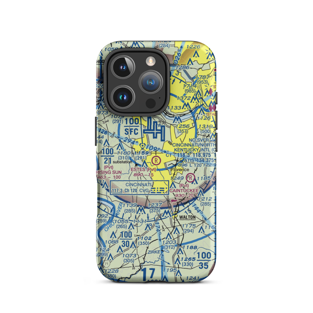 Estes Airport (67KY) VFR Sectional  Tough iPhone Case iPhone 16 Pro model shown