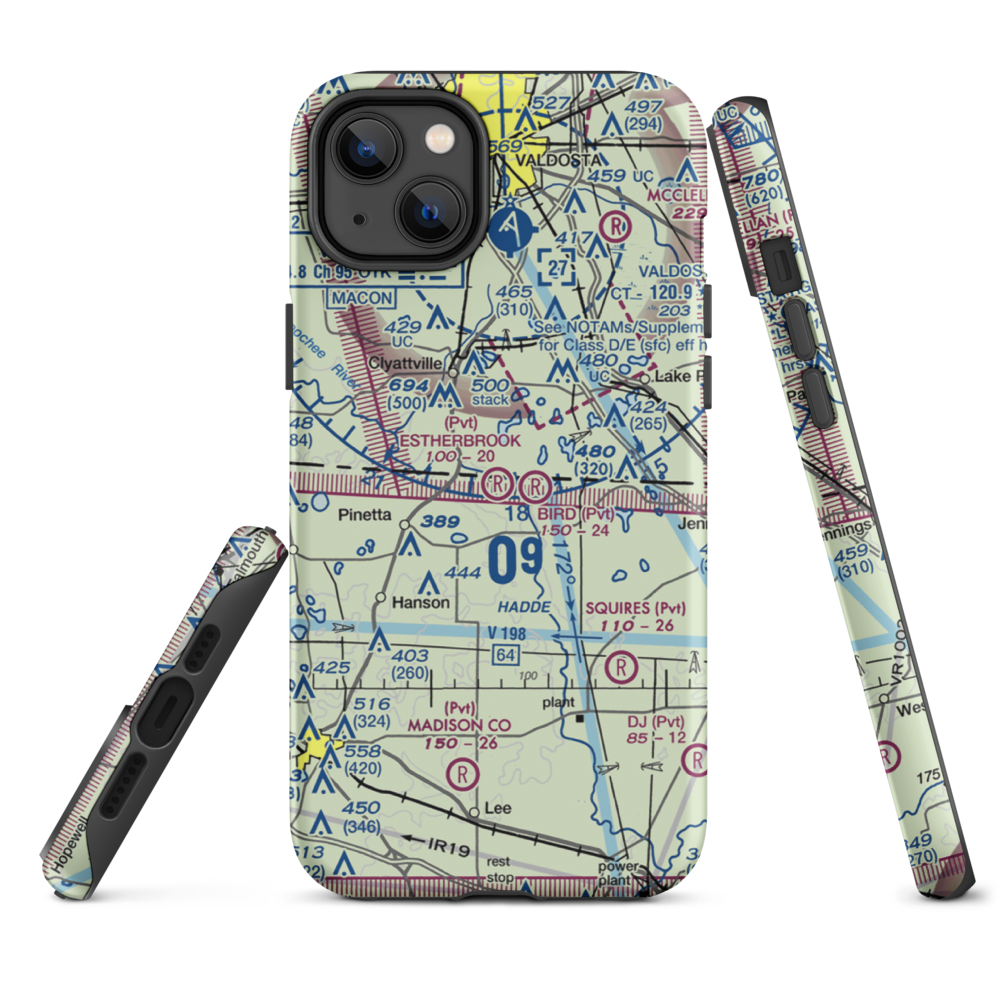 Estherbrook Aerodrome (7FD9) VFR Sectional  Tough iPhone Case iPhone 14 Plus model shown