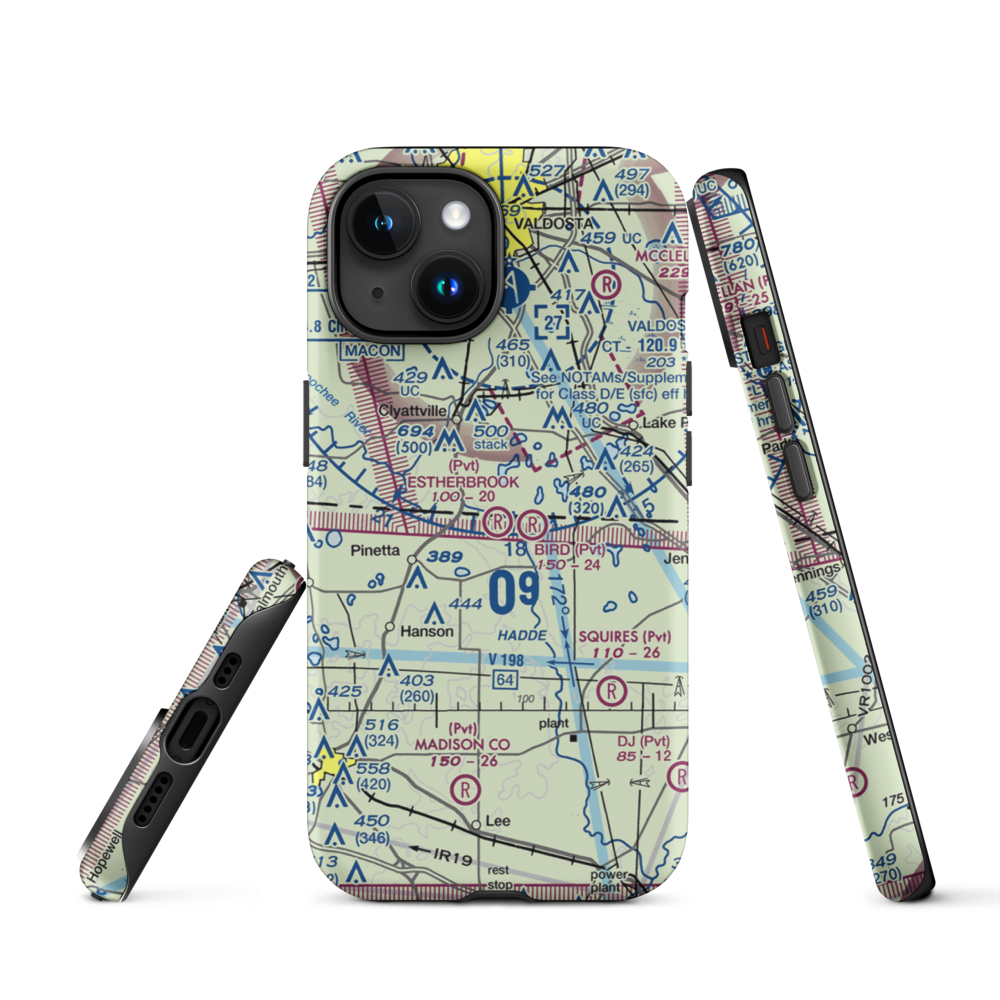 Estherbrook Aerodrome (7FD9) VFR Sectional  Tough iPhone Case iPhone 15 model shown