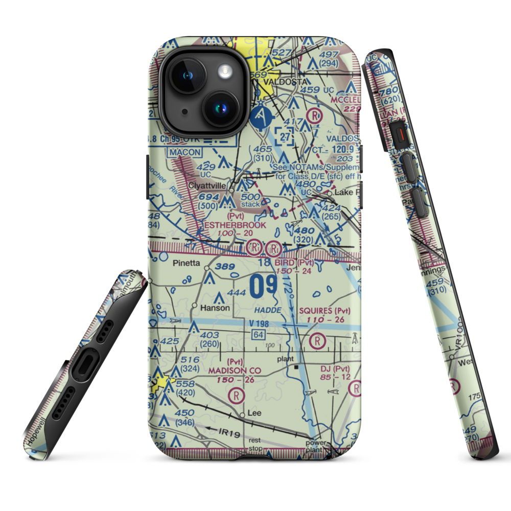 Estherbrook Aerodrome (7FD9) VFR Sectional  Tough iPhone Case iPhone 15 Plus model shown