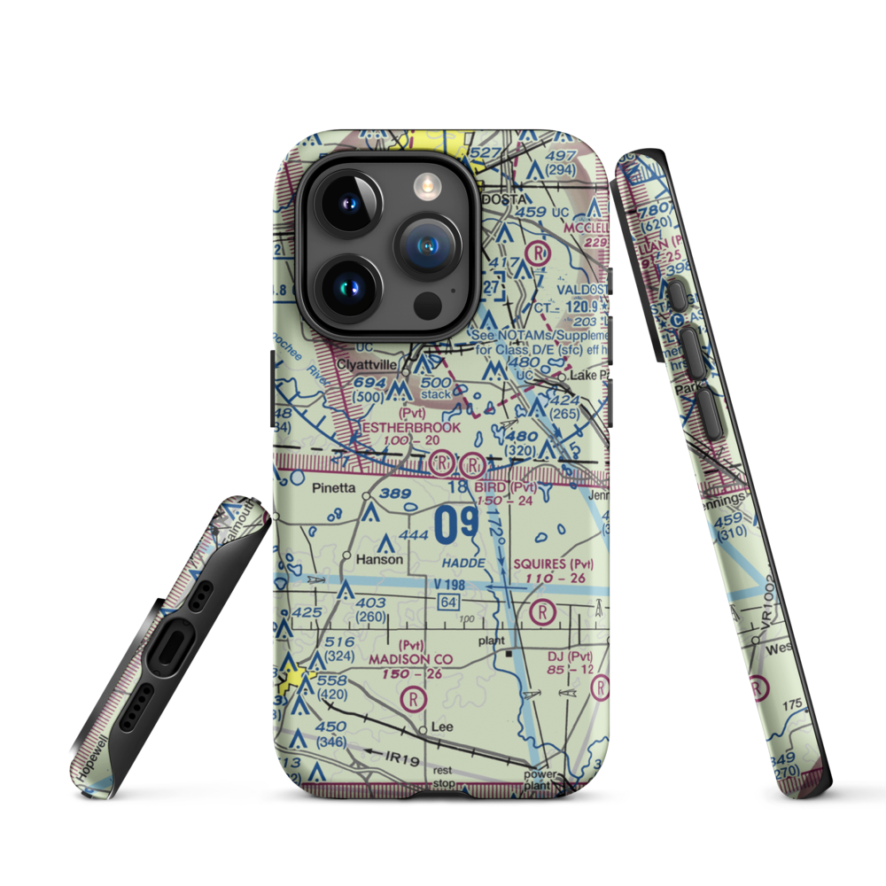 Estherbrook Aerodrome (7FD9) VFR Sectional  Tough iPhone Case iPhone 15 Pro model shown