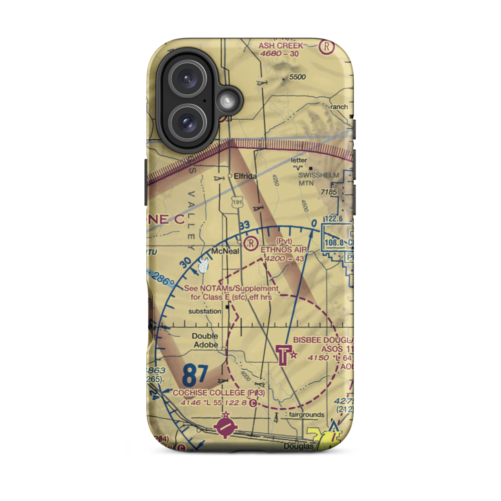 Ethnos Air Airport (2AZ9) VFR Sectional  Tough iPhone Case iPhone 16 Plus model shown