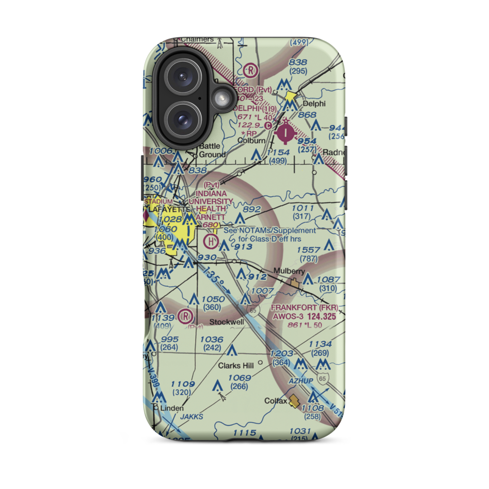 Etter Airport (II19) VFR Sectional  Tough iPhone Case iPhone 16 Plus model shown