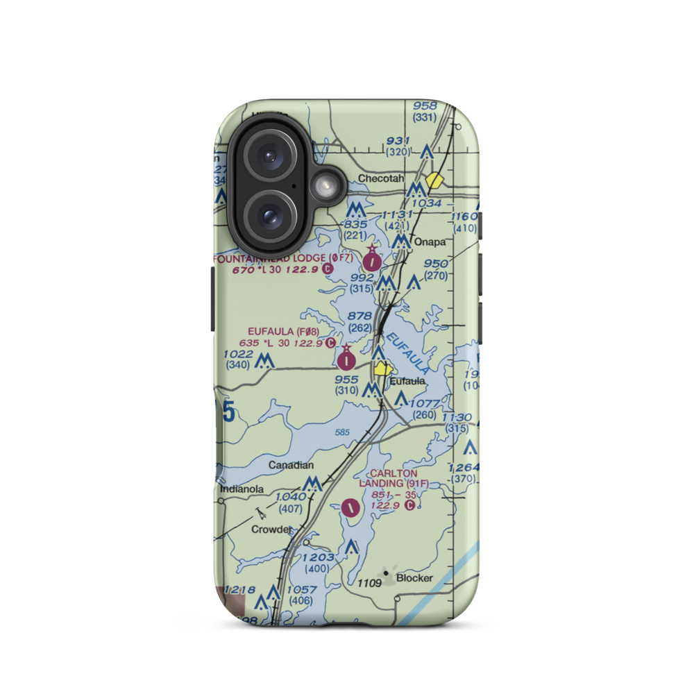 Eufaula Municipal Airport (F08) VFR Sectional  Tough iPhone Case iPhone 16 model shown