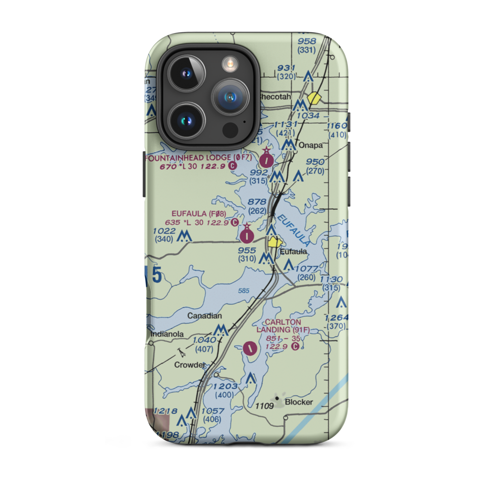 Eufaula Municipal Airport (F08) VFR Sectional  Tough iPhone Case iPhone 16 Pro Max model shown