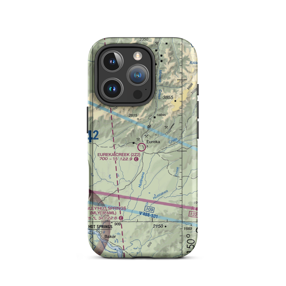 Eureka Creek Airport (2Z2) VFR Sectional  Tough iPhone Case iPhone 16 Pro model shown