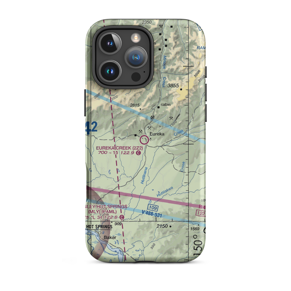 Eureka Creek Airport (2Z2) VFR Sectional  Tough iPhone Case iPhone 16 Pro Max model shown