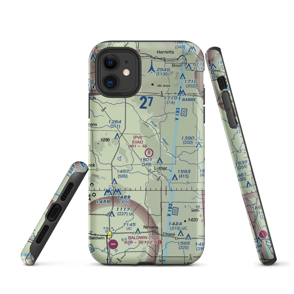Evad Enterprises LLC Airport (95MI) VFR Sectional  Tough iPhone Case iPhone 11 model shown