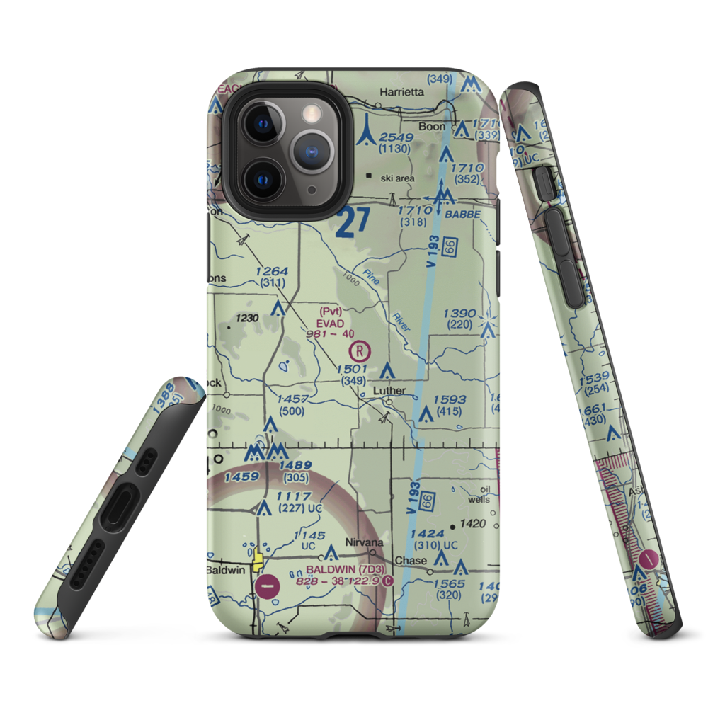 Evad Enterprises LLC Airport (95MI) VFR Sectional  Tough iPhone Case iPhone 11 Pro model shown