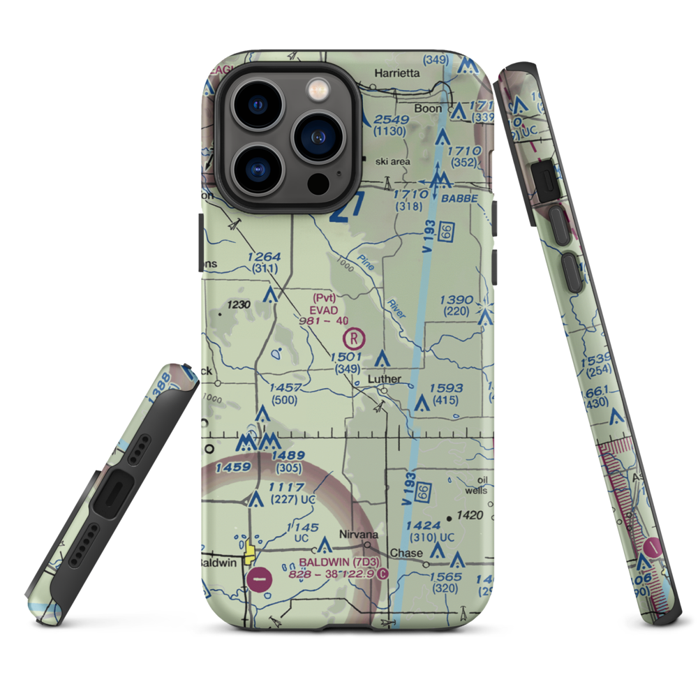 Evad Enterprises LLC Airport (95MI) VFR Sectional  Tough iPhone Case iPhone 13 Pro Max model shown