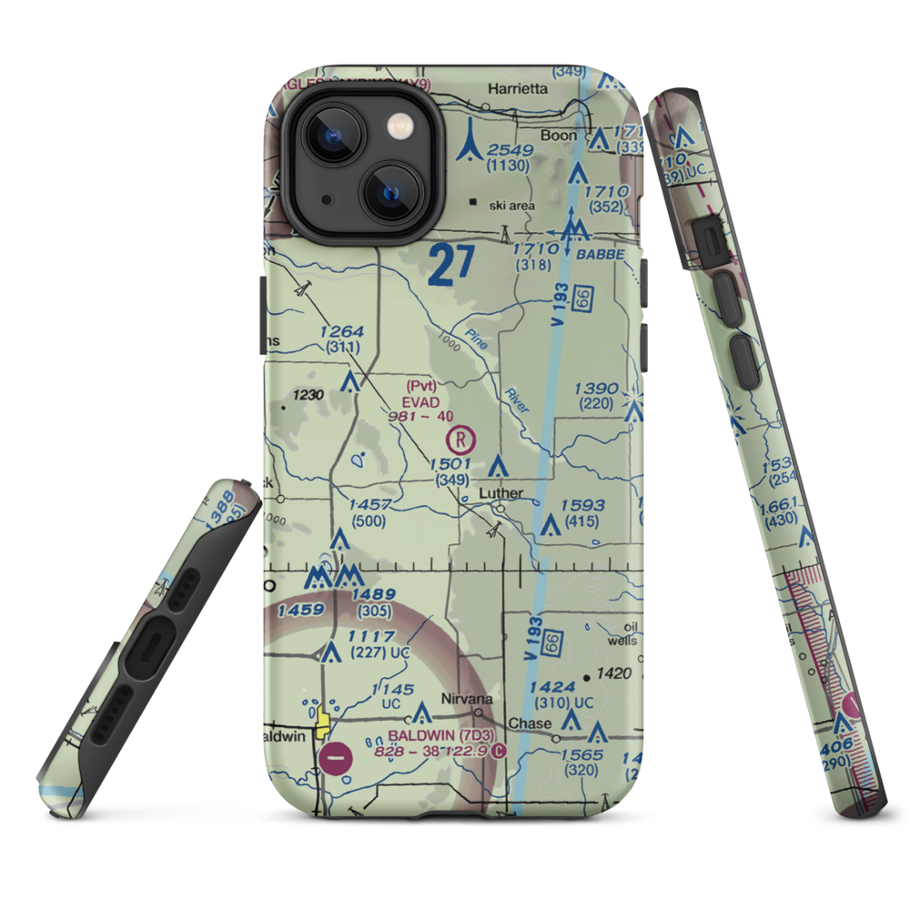Evad Enterprises LLC Airport (95MI) VFR Sectional  Tough iPhone Case iPhone 14 Plus model shown