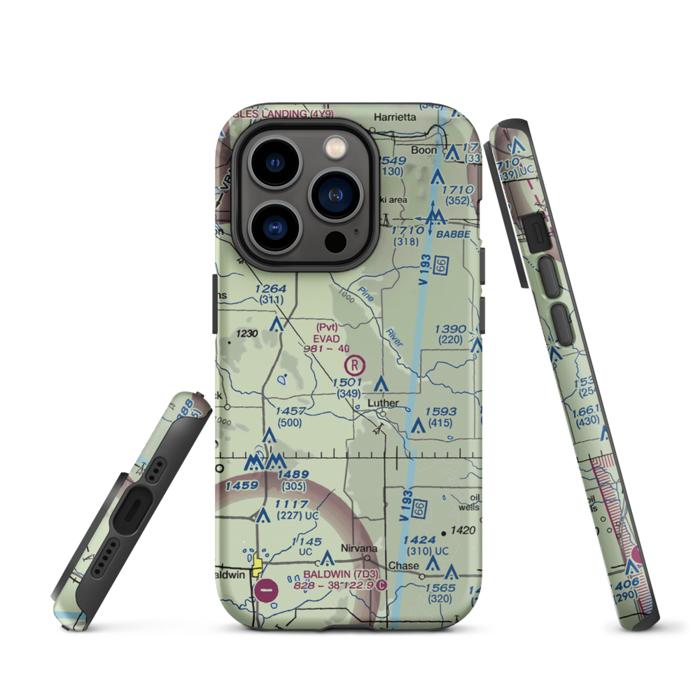 Evad Enterprises LLC Airport (95MI) VFR Sectional  Tough iPhone Case iPhone 14 Pro model shown