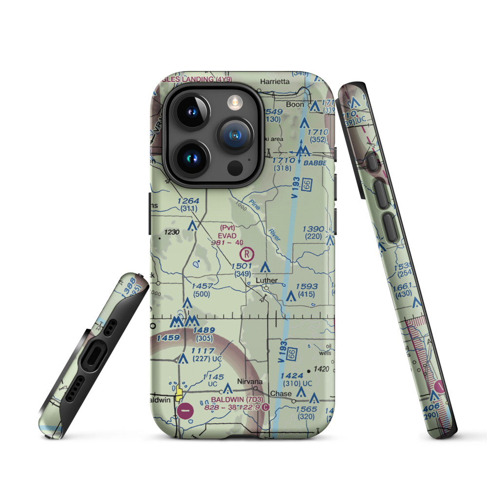 Evad Enterprises LLC Airport (95MI) VFR Sectional  Tough iPhone Case iPhone 15 Pro model shown