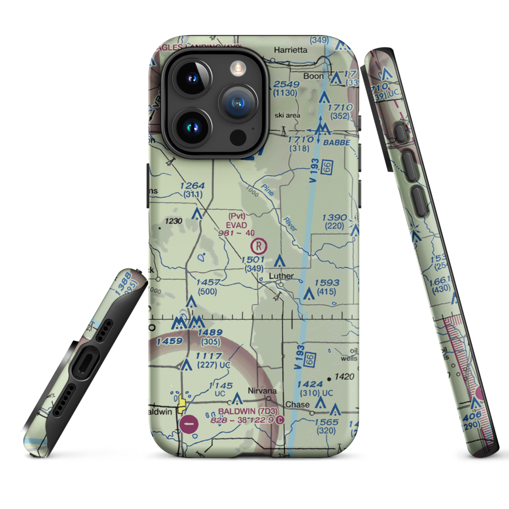 Evad Enterprises LLC Airport (95MI) VFR Sectional  Tough iPhone Case iPhone 15 Pro Max model shown