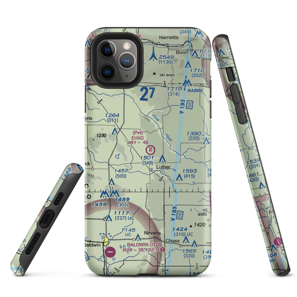 Evad Enterprises LLC Airport (95MI) VFR Sectional  Tough iPhone Case iPhone 11 Pro Max model shown