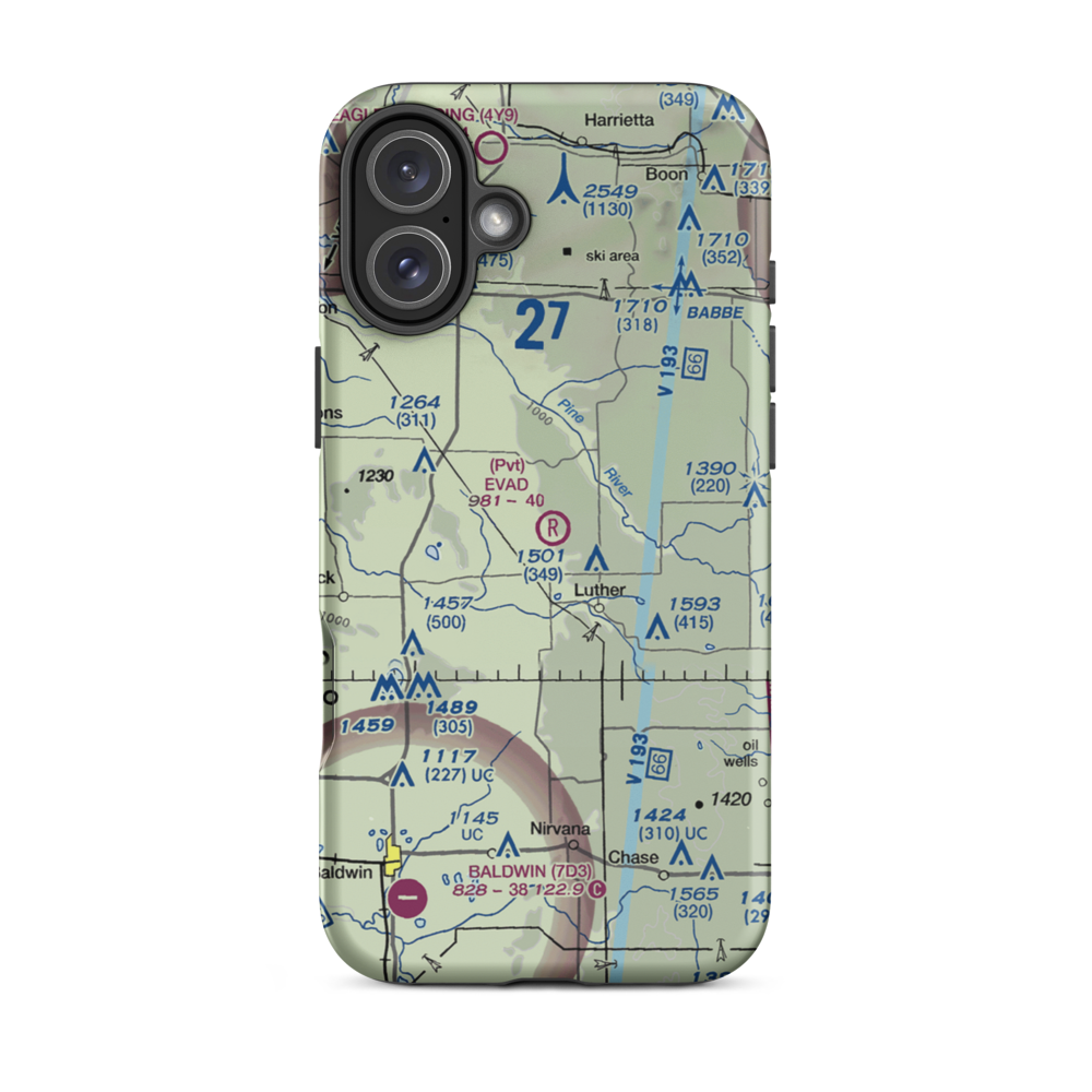 Evad Enterprises LLC Airport (95MI) VFR Sectional  Tough iPhone Case iPhone 16 Plus model shown