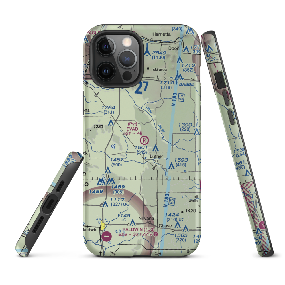 Evad Enterprises LLC Airport (95MI) VFR Sectional  Tough iPhone Case iPhone 12 Pro Max model shown