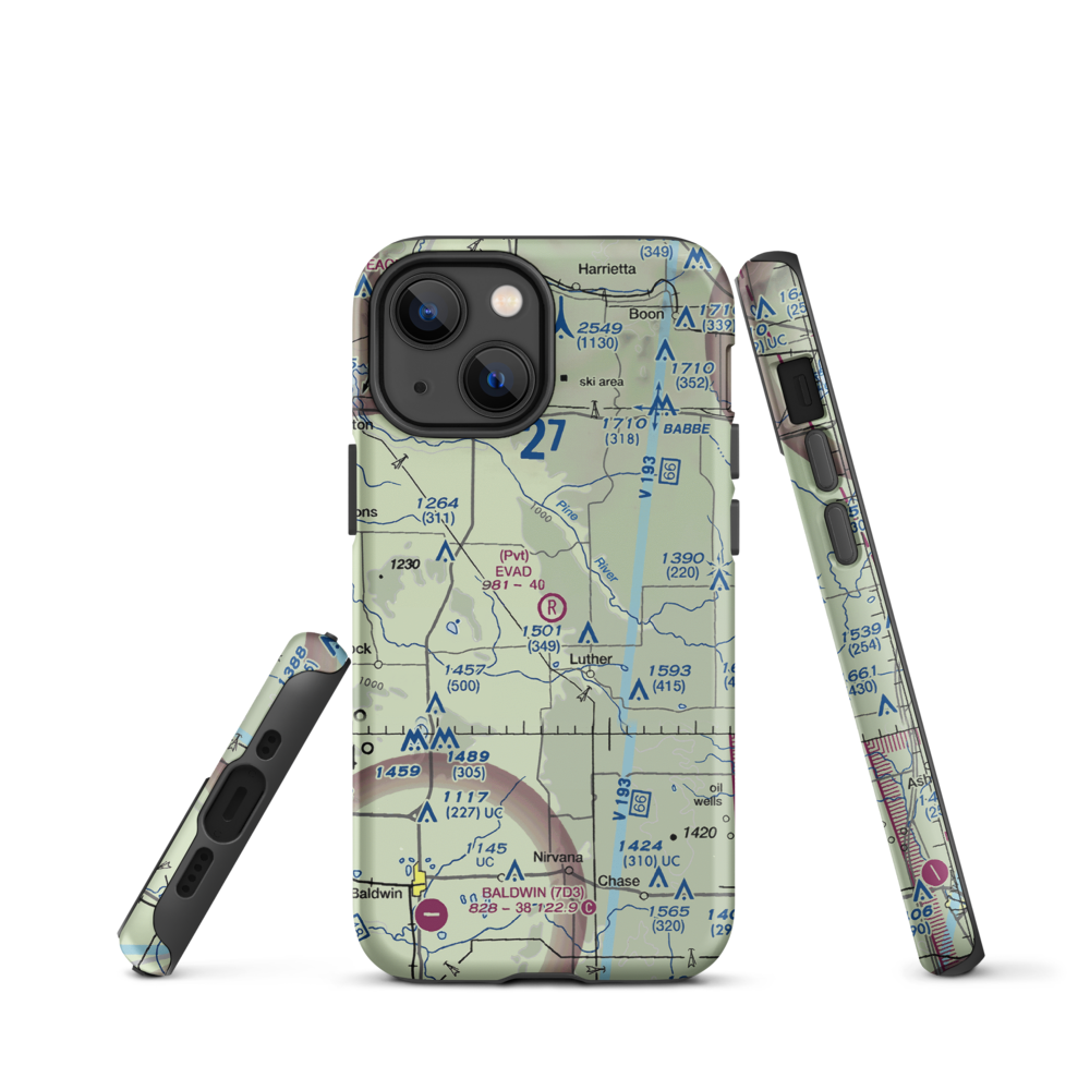 Evad Enterprises LLC Airport (95MI) VFR Sectional  Tough iPhone Case iPhone 13 mini model shown