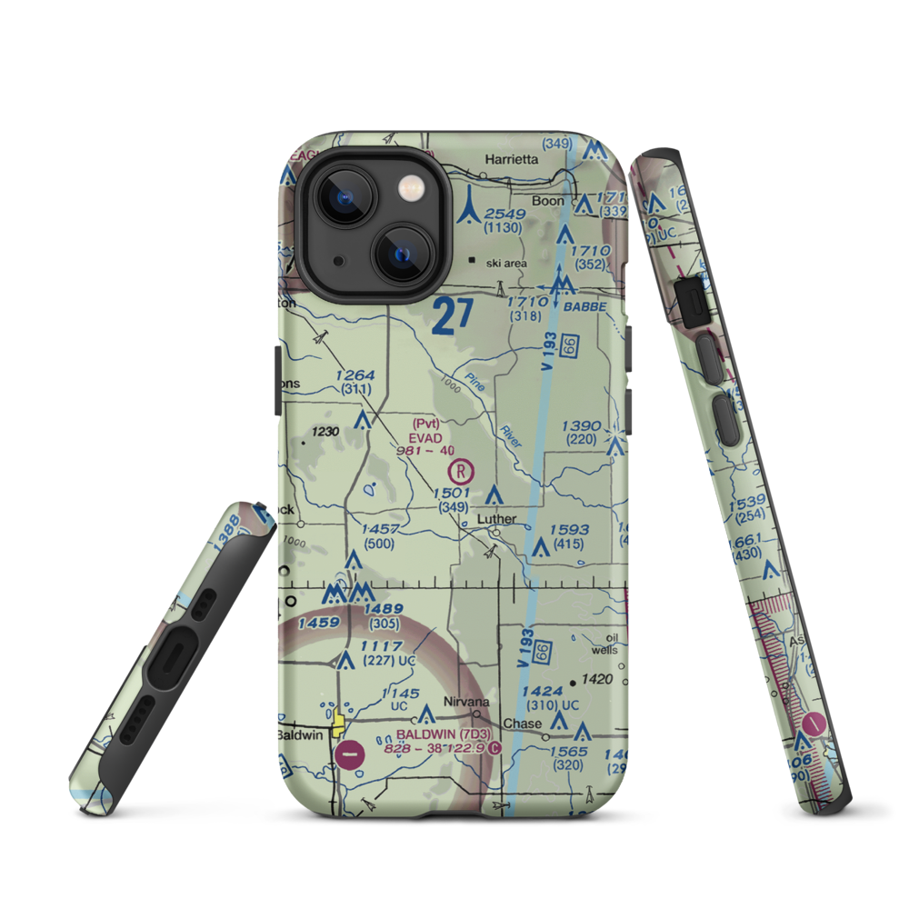 Evad Enterprises LLC Airport (95MI) VFR Sectional  Tough iPhone Case iPhone 13 model shown
