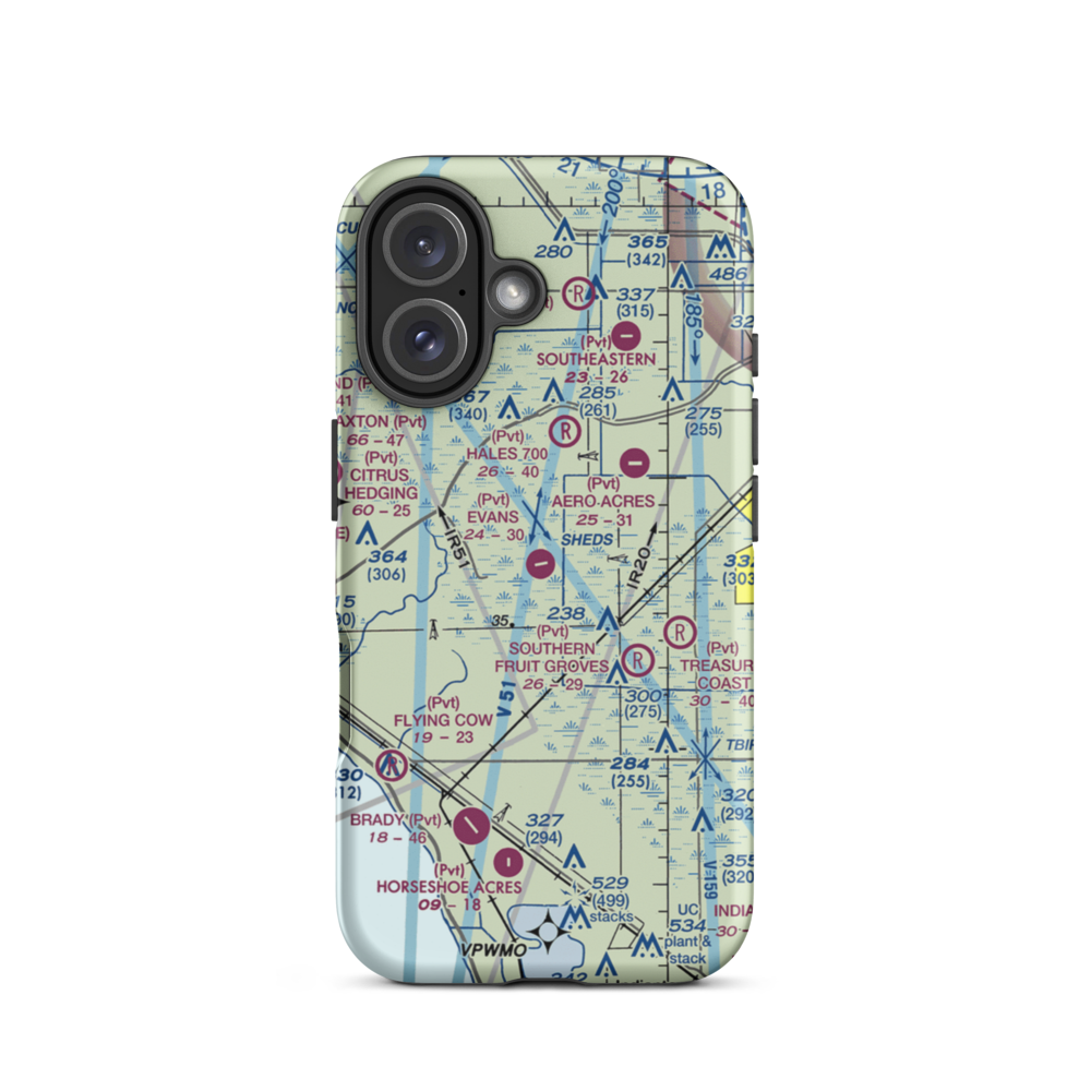 Evans Properties Inc Airport (FL67) VFR Sectional  Tough iPhone Case iPhone 16 model shown