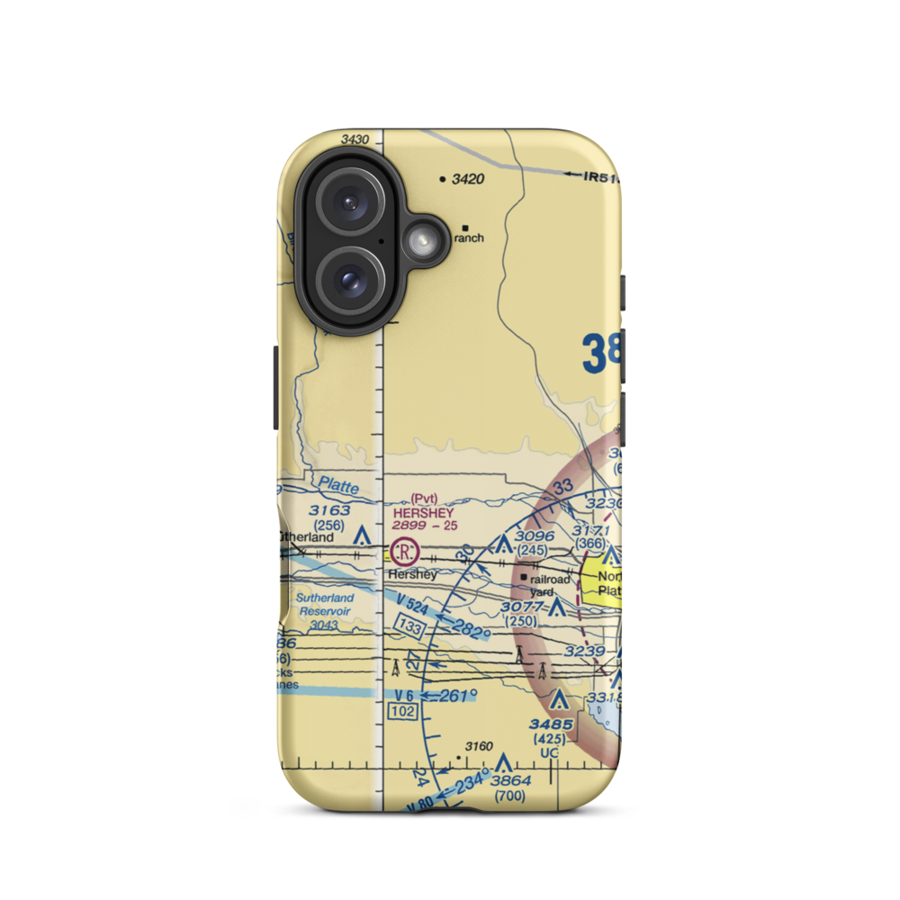 Evans Ranch Airport (34NE) VFR Sectional  Tough iPhone Case iPhone 16 model shown