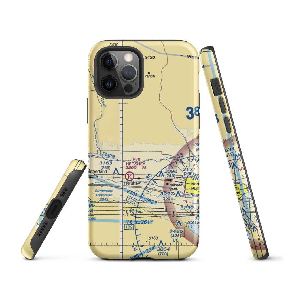 Evans Ranch Airport (34NE) VFR Sectional  Tough iPhone Case iPhone 12 Pro model shown