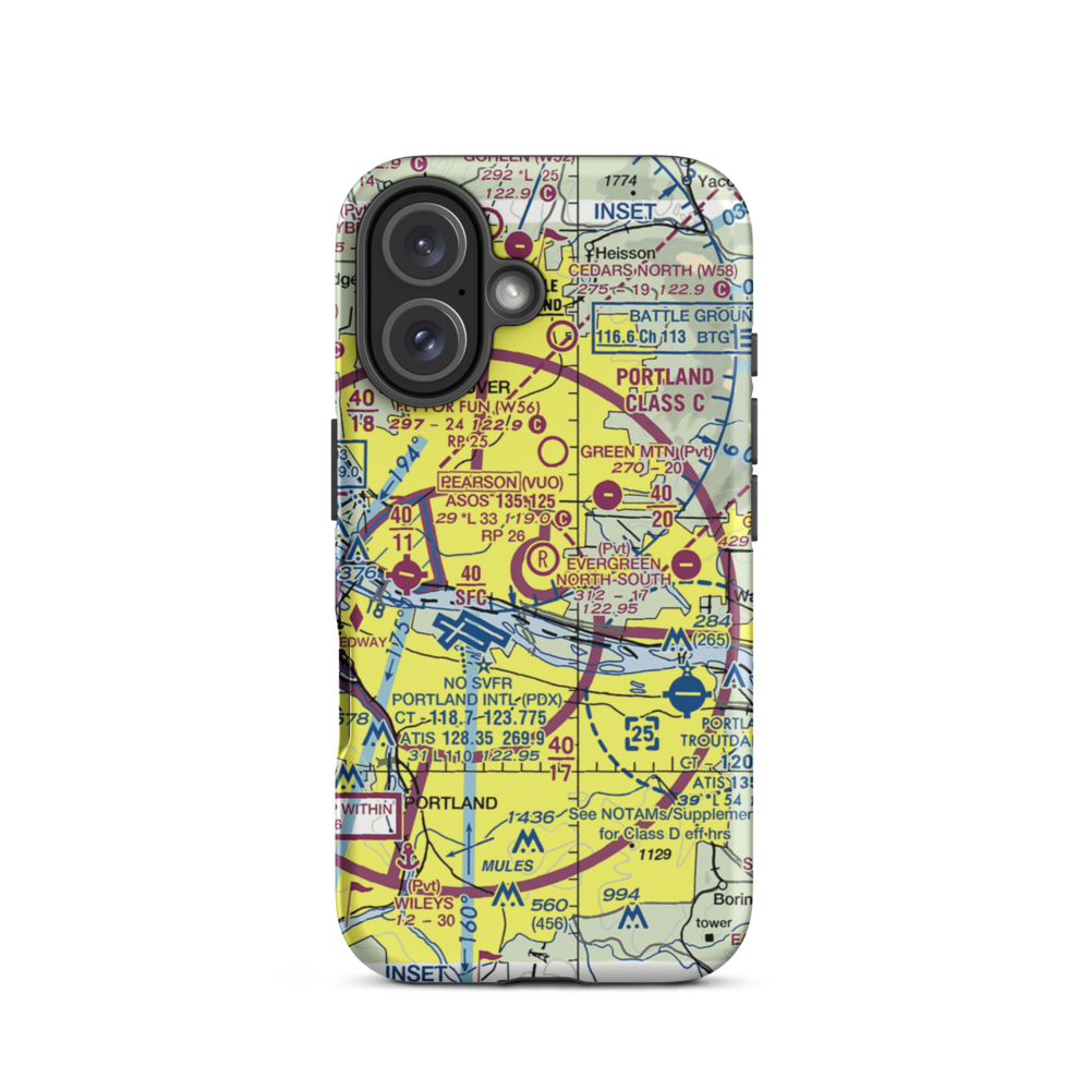 Evergreen North-South Airpark (WA81) VFR Sectional  Tough iPhone Case iPhone 16 model shown