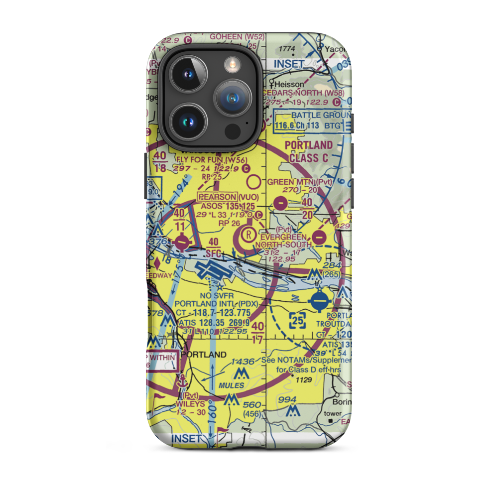 Evergreen North-South Airpark (WA81) VFR Sectional  Tough iPhone Case iPhone 16 Pro Max model shown