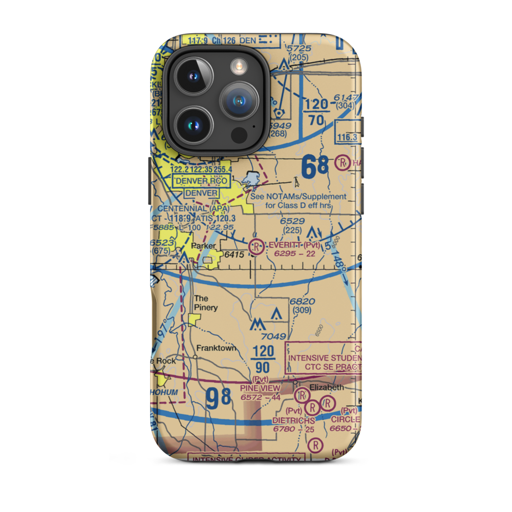 Everitt Airport (1CO8) VFR Sectional  Tough iPhone Case iPhone 16 Pro Max model shown