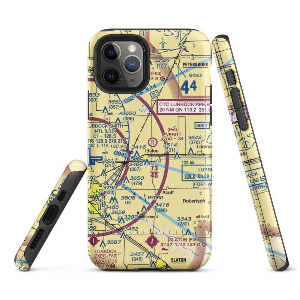 Everitt Airport (2TX6) VFR Sectional  Tough iPhone Case iPhone 11 Pro model shown