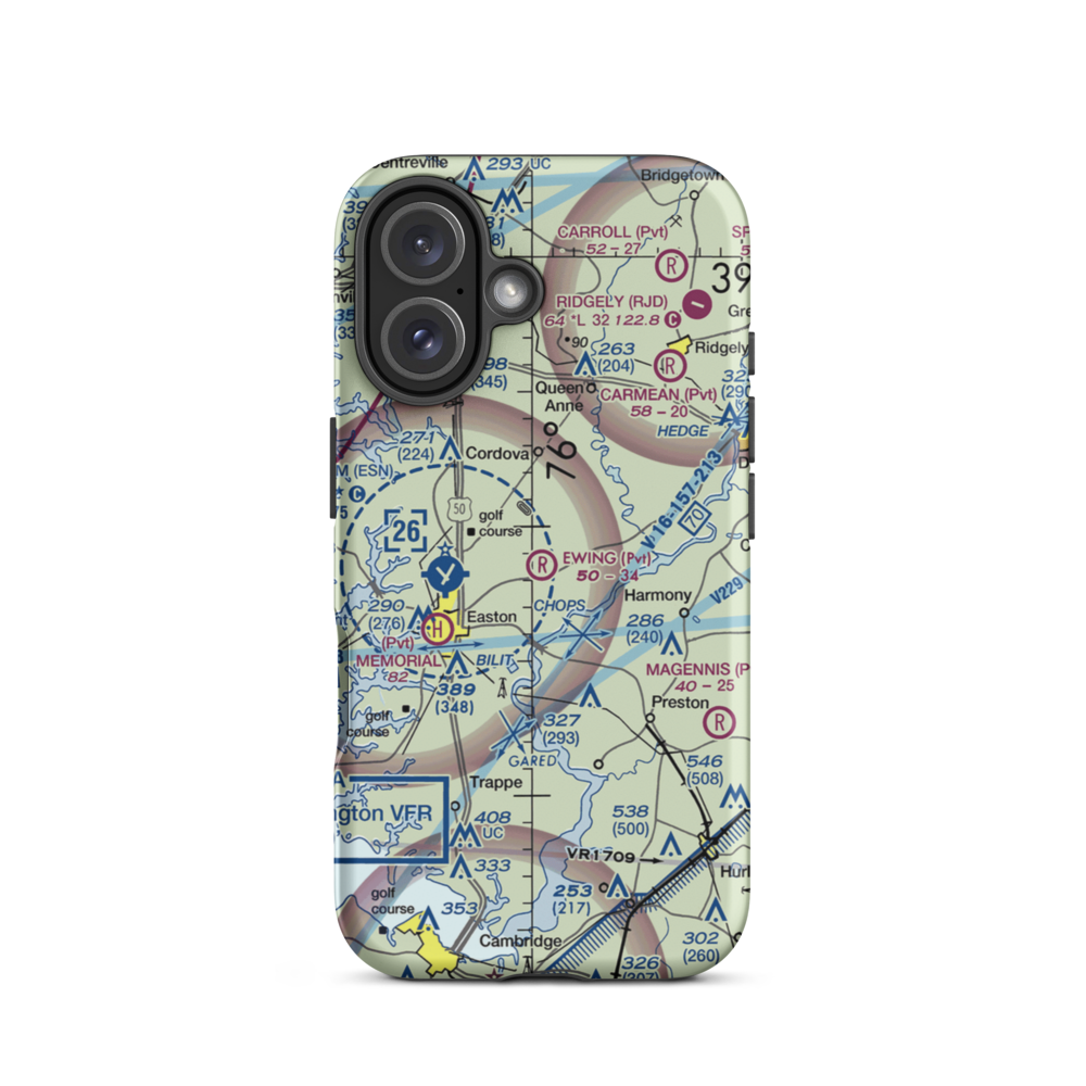 Ewing Airport (MD28) VFR Sectional  Tough iPhone Case iPhone 16 model shown