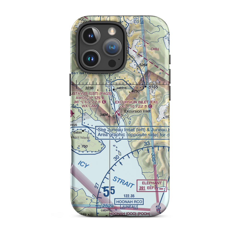 Excursion Inlet Seaplane Base (EXI) VFR Sectional  Tough iPhone Case iPhone 16 Pro Max model shown