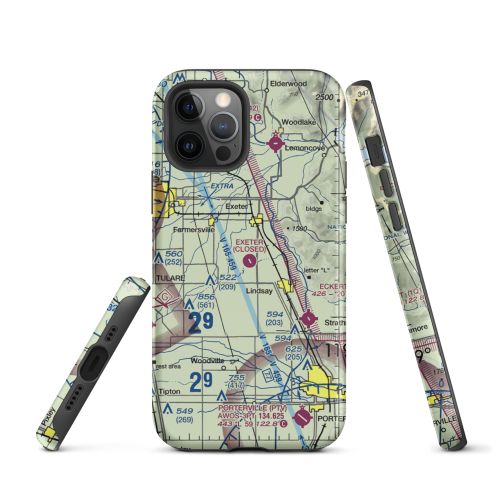Exeter Airport (O63) VFR Sectional  Tough iPhone Case iPhone 12 Pro model shown