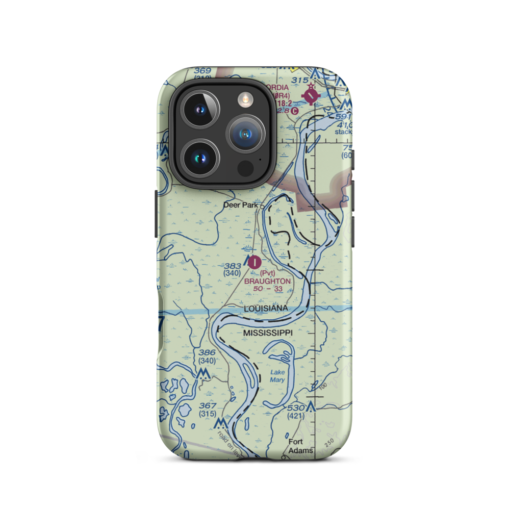 F L Braughton Airport (LA40) VFR Sectional  Tough iPhone Case iPhone 16 Pro model shown