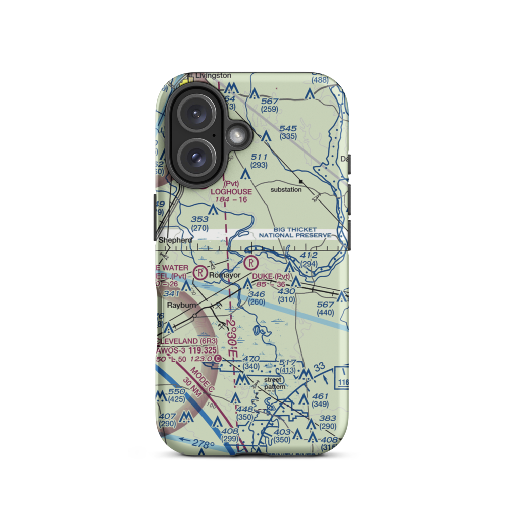 F R Duke Farm Airport (XS72) VFR Sectional  Tough iPhone Case iPhone 16 model shown