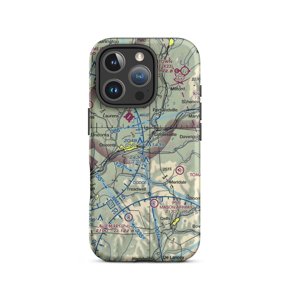 F&F Airpark Airport (NY25) VFR Sectional  Tough iPhone Case iPhone 16 Pro model shown