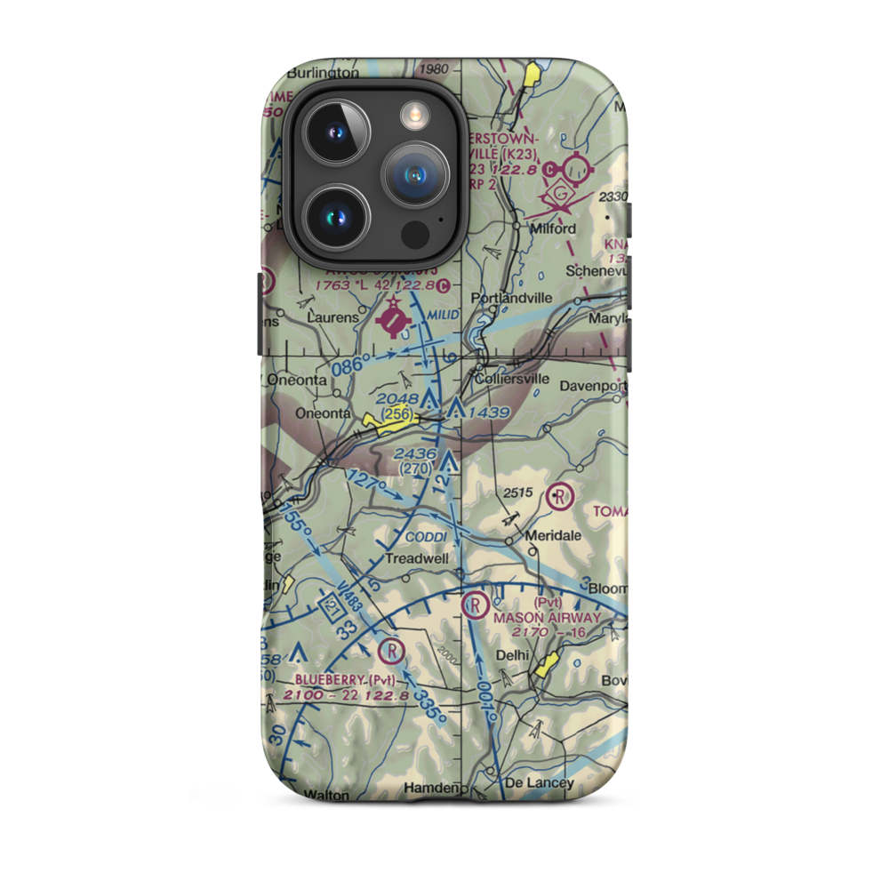 F&F Airpark Airport (NY25) VFR Sectional  Tough iPhone Case iPhone 16 Pro Max model shown