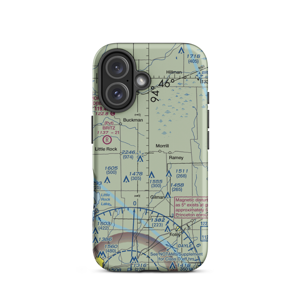 F. Dillenburg Airport (2MN9) VFR Sectional  Tough iPhone Case iPhone 16 model shown