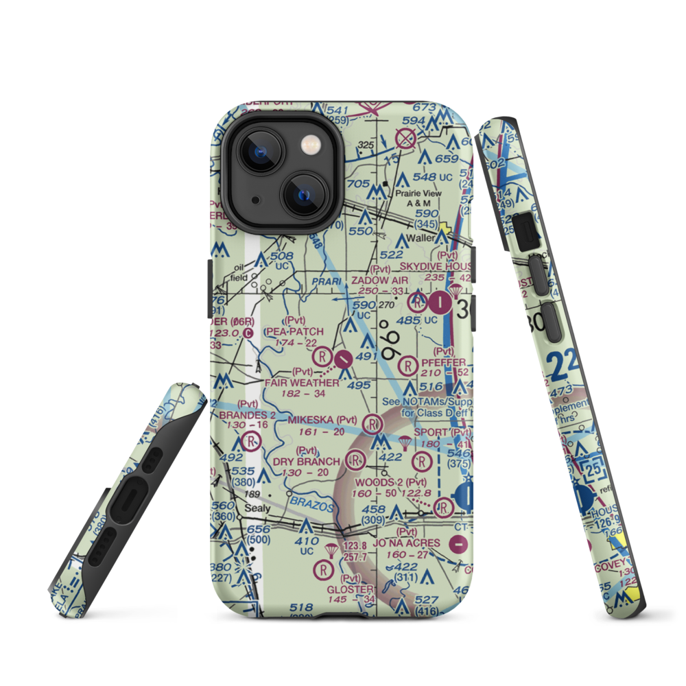 Fair Weather Field (TX42) VFR Sectional  Tough iPhone Case iPhone 14 model shown
