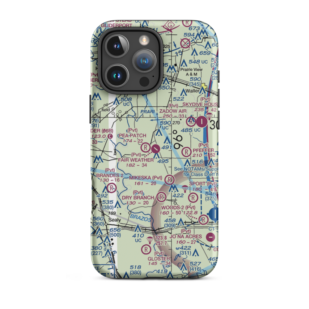 Fair Weather Field (TX42) VFR Sectional  Tough iPhone Case iPhone 16 Pro Max model shown
